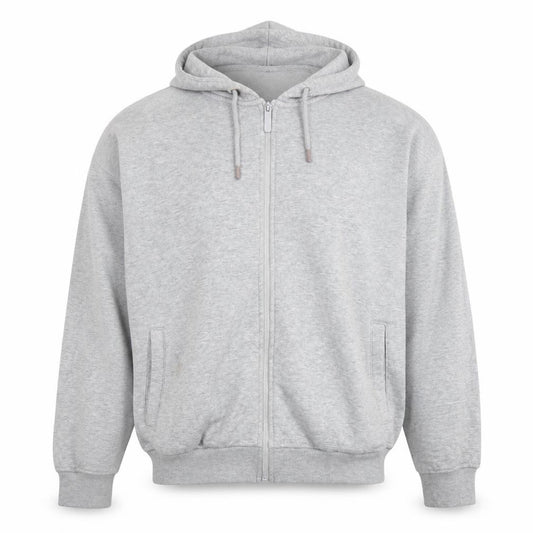 Front view of USAPRO Women's Grey Full Zip Hoodie, size UK 8, Cotton Blend