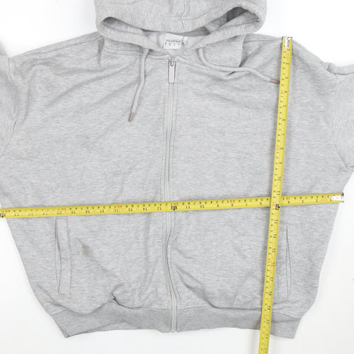 USAPRO Women's Grey Full Zip Hoodie Size UK 8 Cotton Blend