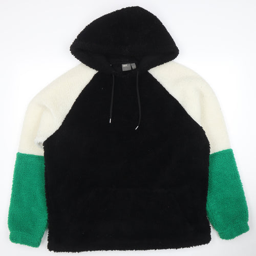 ASOS Men’s Black Colour Block Fleece Pullover Hoodie Size S