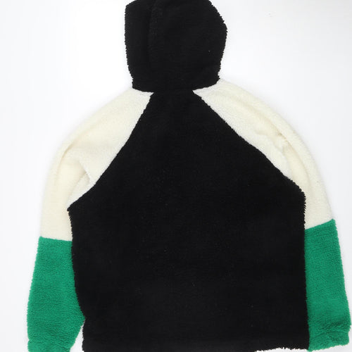 ASOS Men’s Black Colour Block Fleece Pullover Hoodie Size S