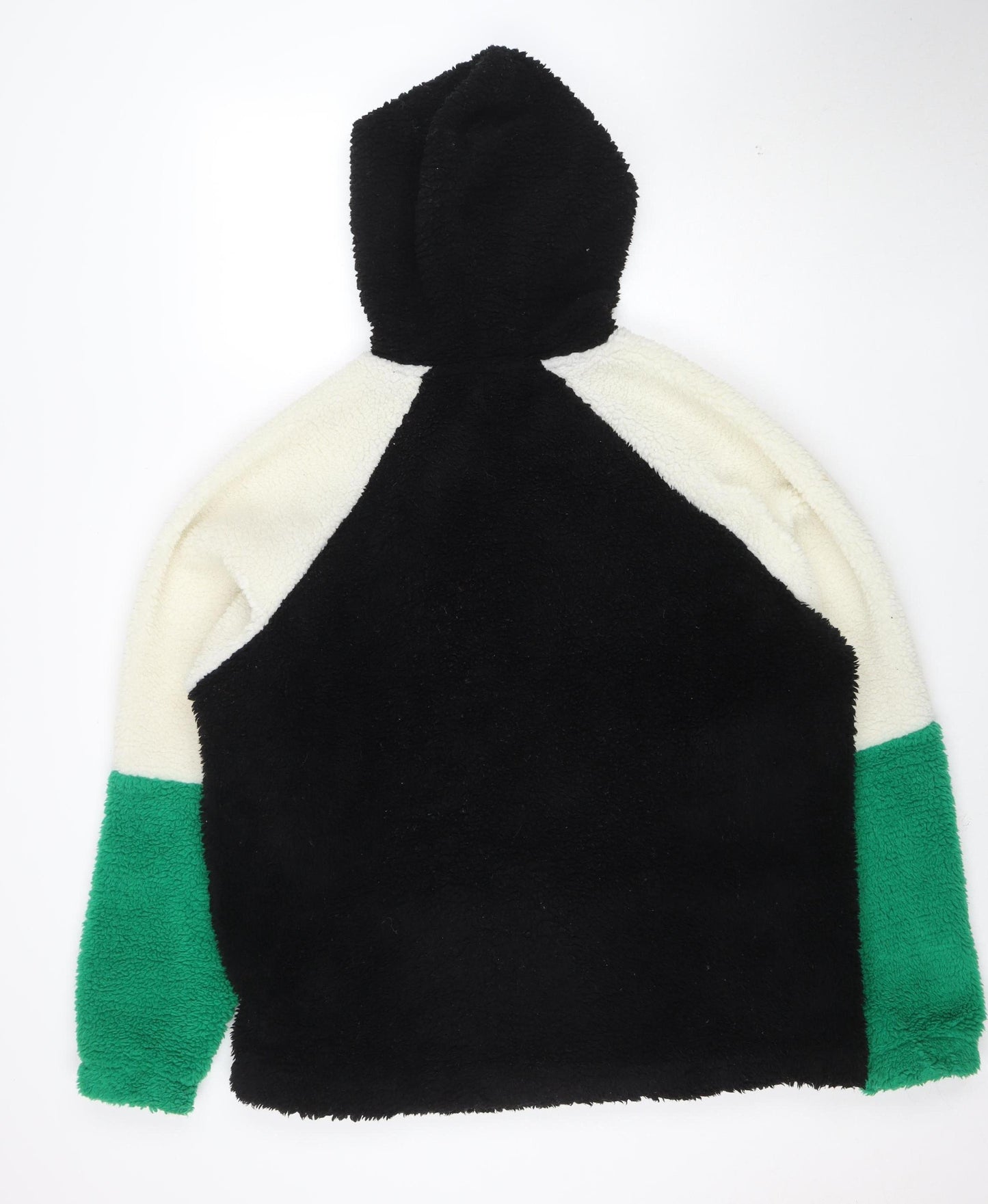 ASOS Men’s Black Colour Block Fleece Pullover Hoodie Size S