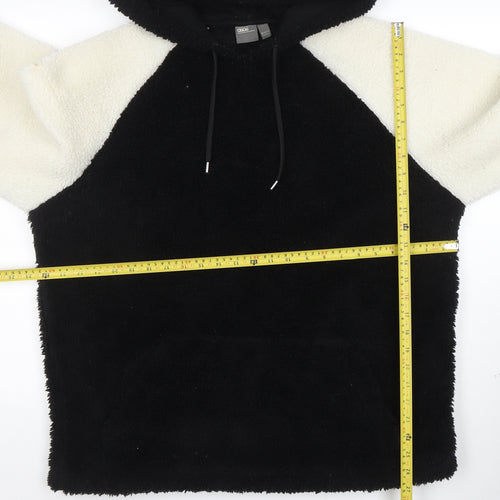 ASOS Men’s Black Colour Block Fleece Pullover Hoodie Size S