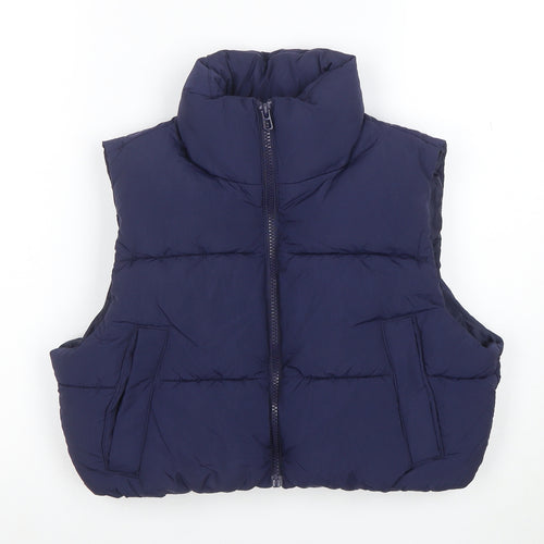 H&M Divided Women’s Blue 3XS Puffer Waistcoat Sleeveless Gilet
