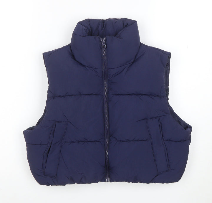 H&M Divided Women’s Blue 3XS Puffer Waistcoat Sleeveless Gilet