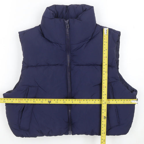 H&M Divided Women’s Blue 3XS Puffer Waistcoat Sleeveless Gilet