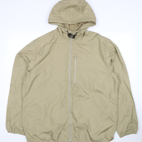 Chaps Men's Beige XL Hooded Windbreaker Jacket Polyester