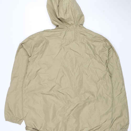 Chaps Men's Beige XL Hooded Windbreaker Jacket Polyester