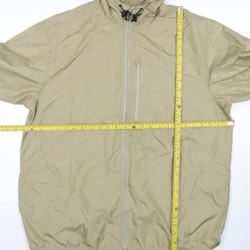 Chaps Men's Beige XL Hooded Windbreaker Jacket Polyester