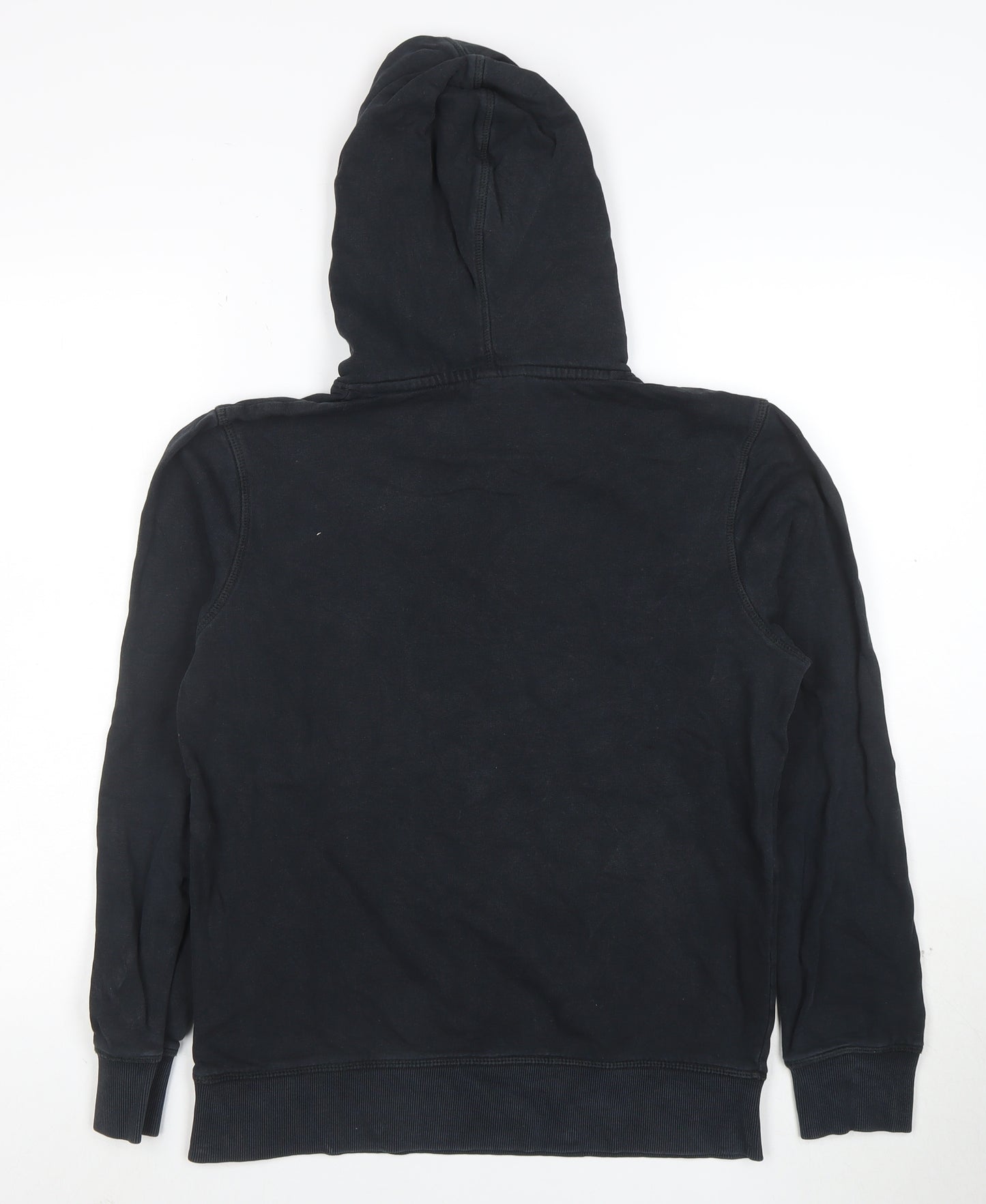 Jack & Jones Mens Black Pullover Hoodie Small Graphic Print