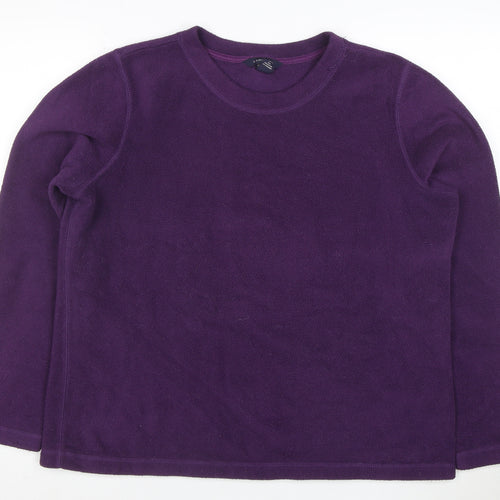Lands’ End Women’s Purple Fleece Pullover Sweatshirt XL