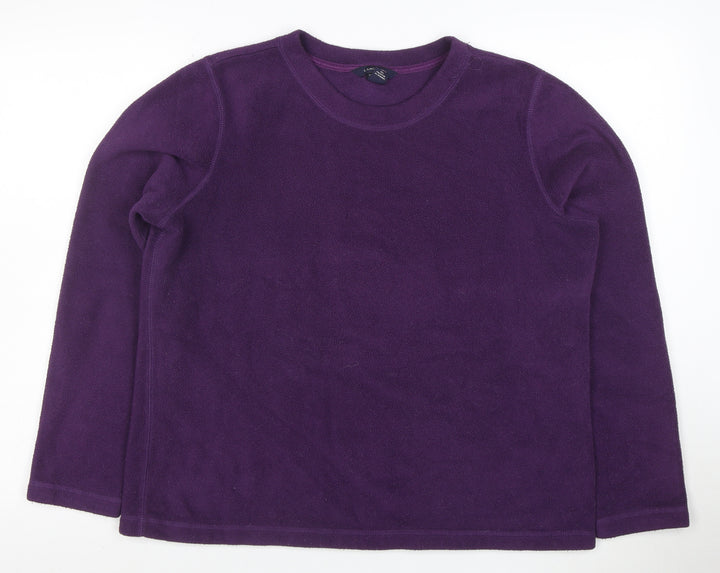Lands’ End Women’s Purple Fleece Pullover Sweatshirt XL