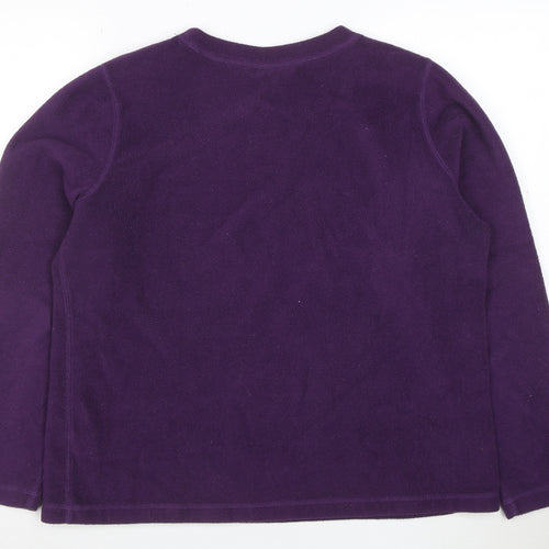 Lands’ End Women’s Purple Fleece Pullover Sweatshirt XL