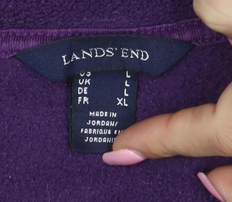 Lands’ End Women’s Purple Fleece Pullover Sweatshirt XL