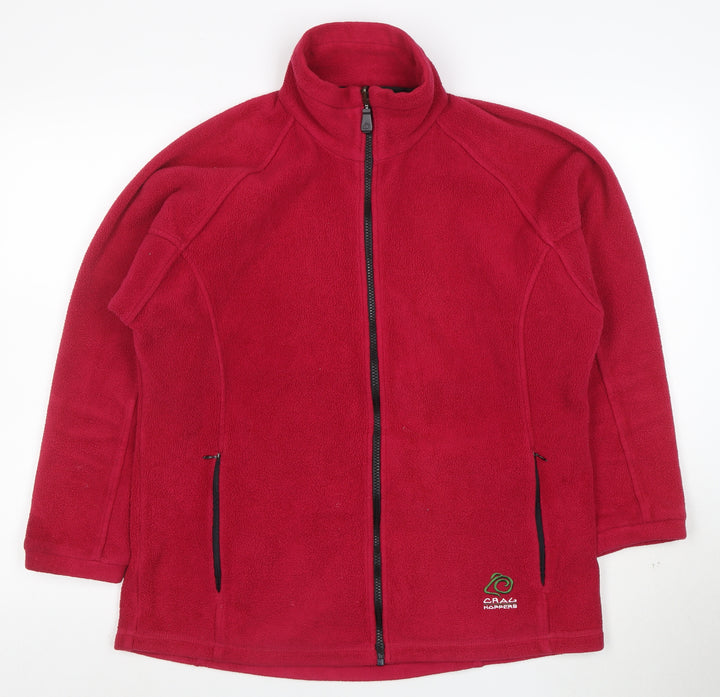 Craghoppers Women Red Fleece Full Zip Jacket Size 14 Outdoor