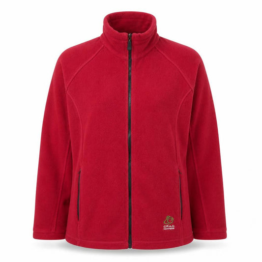 Front view of Craghoppers Women Red Fleece Full Zip Jacket, size 14, Outdoor