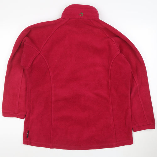 Craghoppers Women Red Fleece Full Zip Jacket Size 14 Outdoor