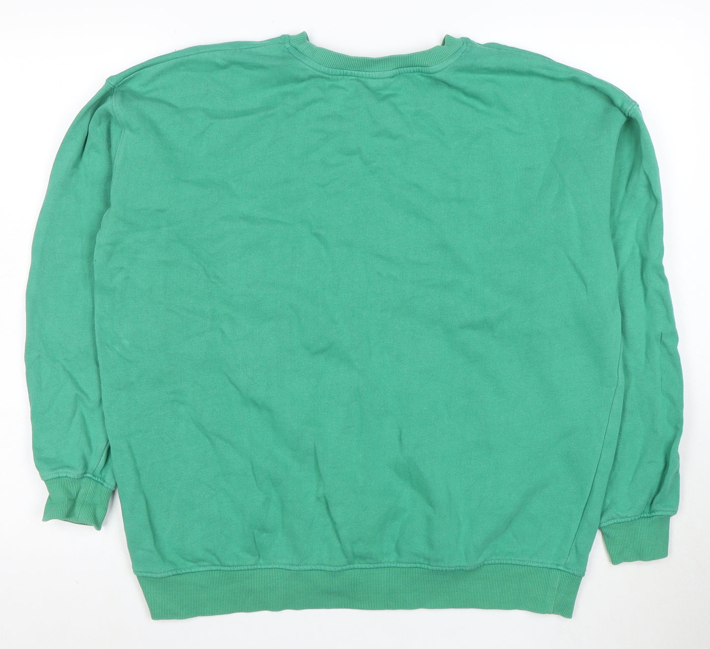 Sugarhill Brighton Women Green Flamingo Embroidered Pullover Sweatshirt Size M