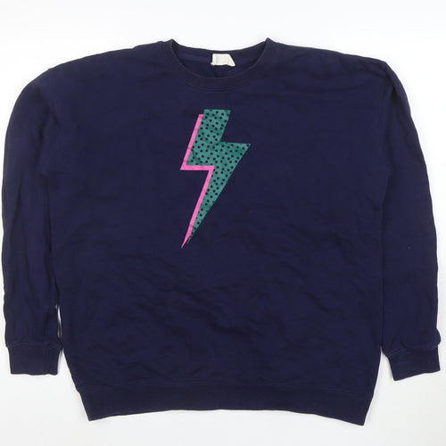 Sugarhill Brighton Womens Navy Lightning Bolt Sweatshirt UK 16