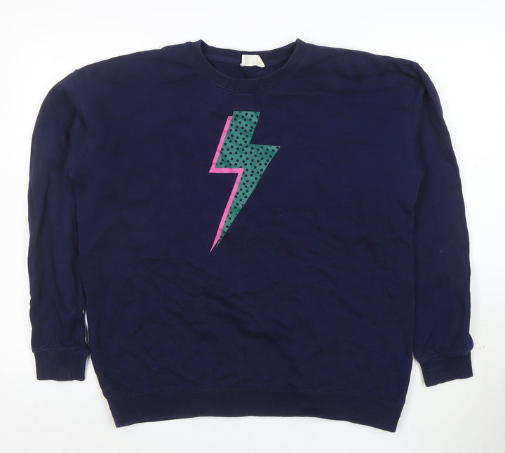 Sugarhill Brighton Womens Navy Lightning Bolt Sweatshirt UK 16