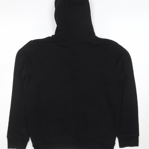 Hype Boys Black Pullover Hoodie 13 Years Cotton Blend Graphic Print
