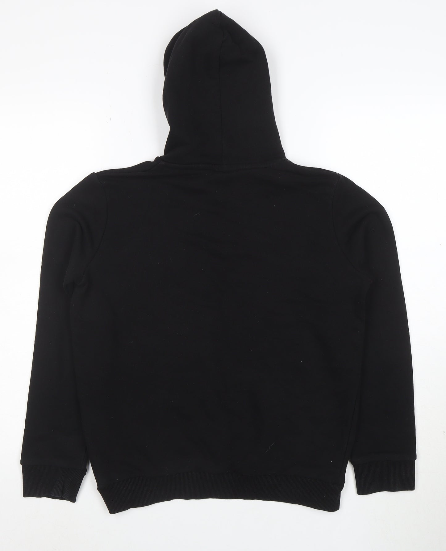 Hype Boys Black Pullover Hoodie 13 Years Cotton Blend Graphic Print