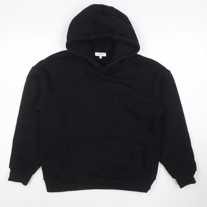 ARNE Womens Black XS Pullover Hoodie Cotton Blend Casual
