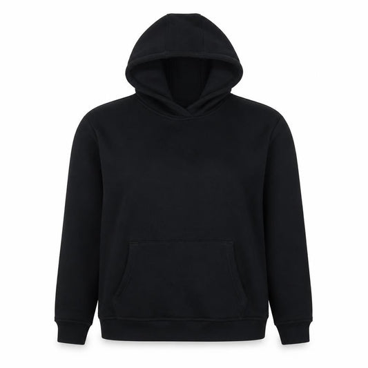 Front view of ARNE women’s black xs pullover hoodie cotton blend casual