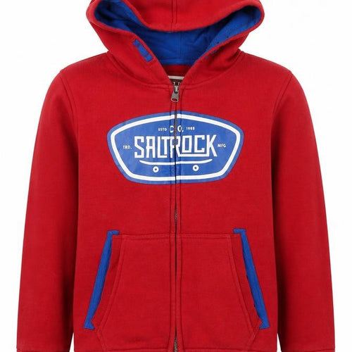 Saltrock Boys Red Full Zip Hoodie Size 7-8 Years Cotton Blend