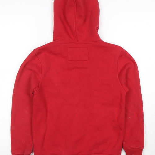 Saltrock Boys Red Full Zip Hoodie Size 7-8 Years Cotton Blend