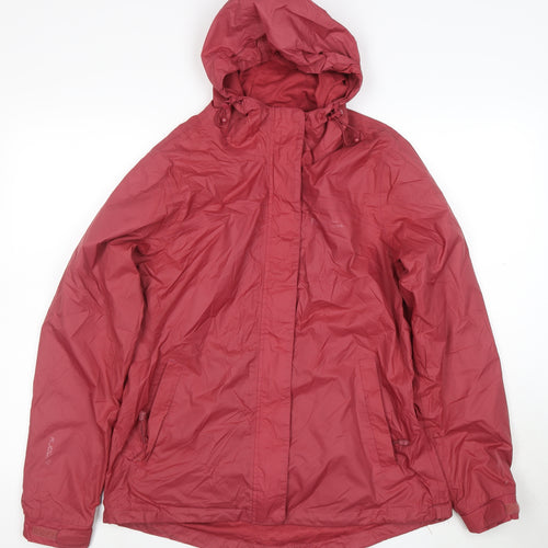 Mountain Warehouse Womens Red Waterproof Hooded Rain Jacket UK 12