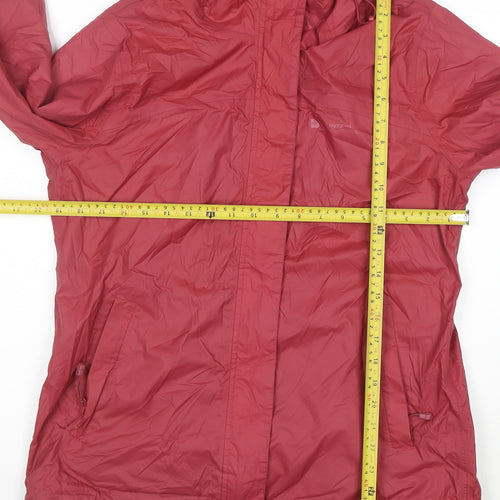 Mountain Warehouse Womens Red Waterproof Hooded Rain Jacket UK 12