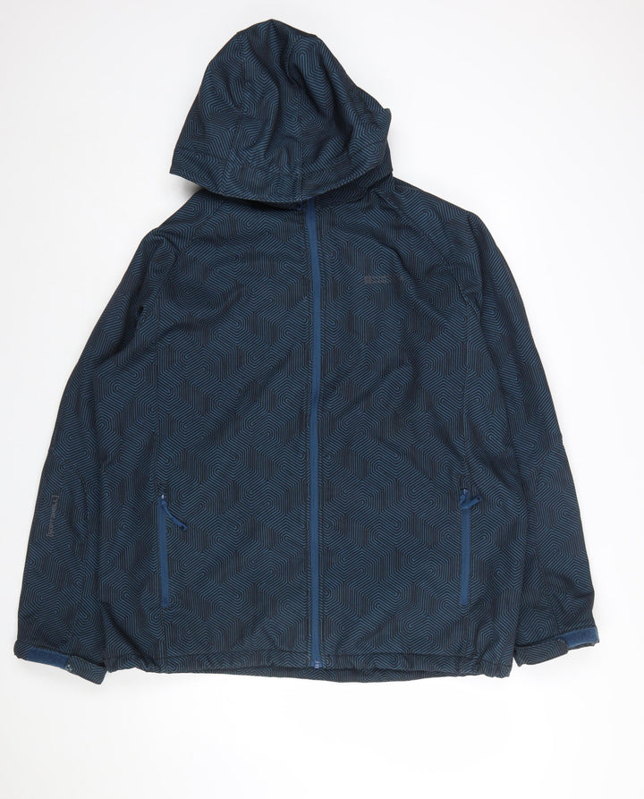 Mountain Warehouse Men's Blue 2XL Softshell Hooded Jacket