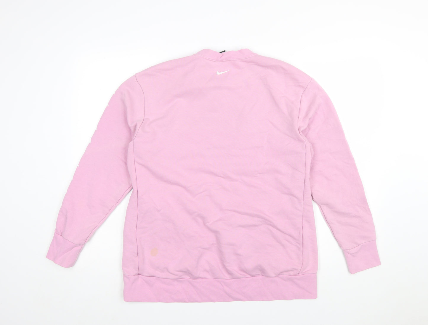 Nike Women Pink Dri-FIT Pullover Sweatshirt M Cotton Blend