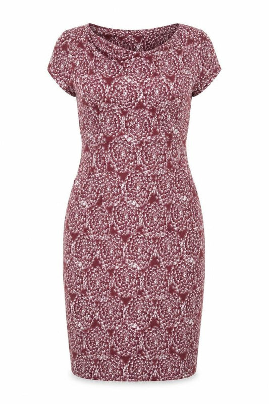 Front view of White Stuff Women Red Floral Jersey Bodycon Dress UK 12