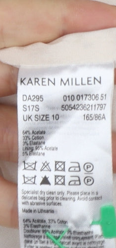 Karen Millen Women Beige Halter Pleated Sheath Dress UK 10