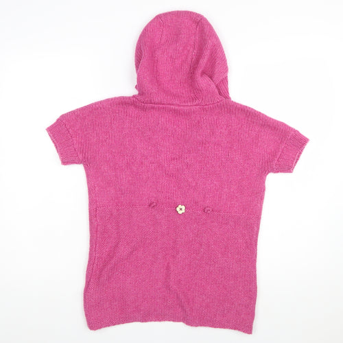 White Stuff Women's Pink Hooded Short Sleeve Cardigan Size S