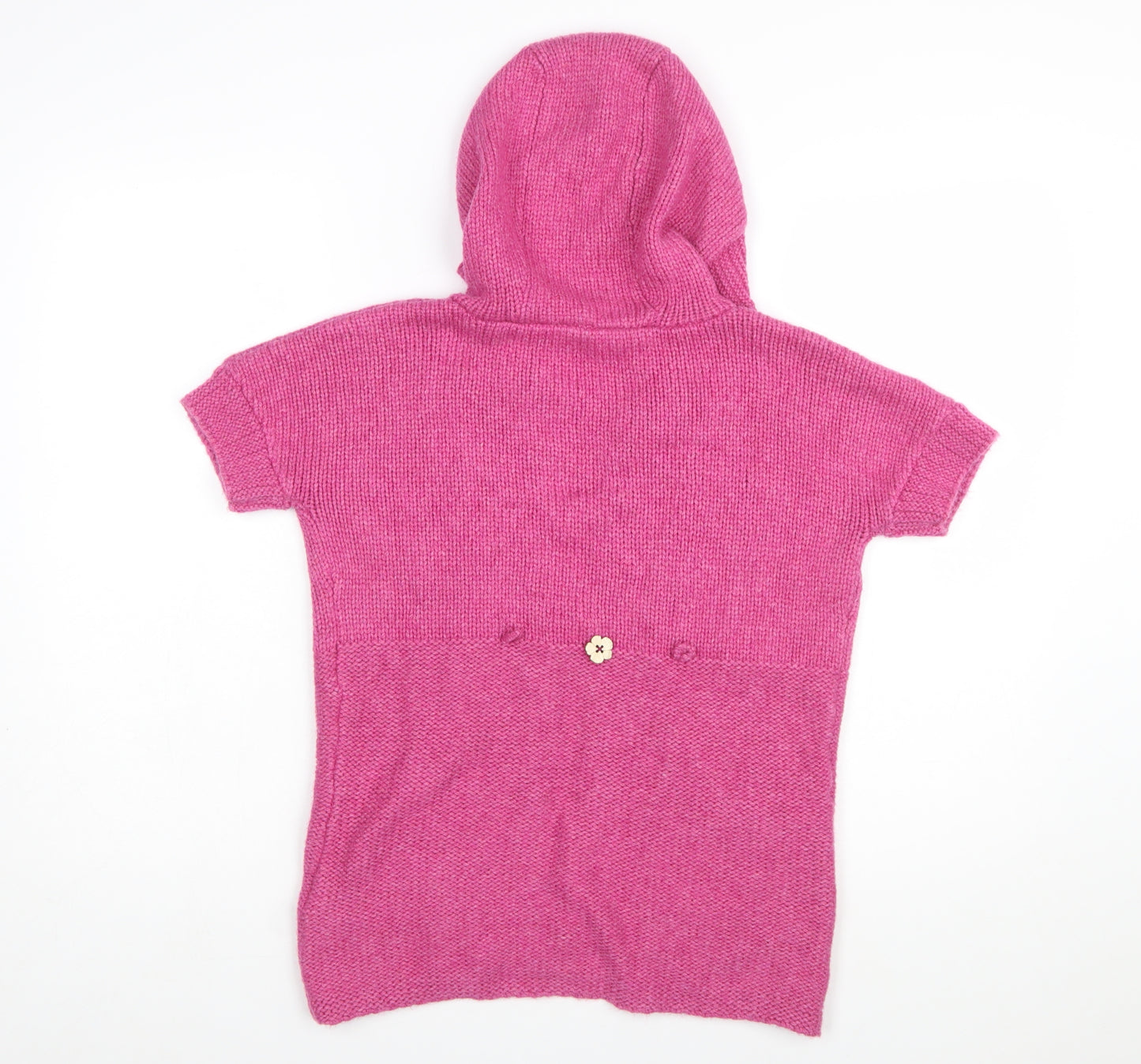 White Stuff Women's Pink Hooded Short Sleeve Cardigan Size S