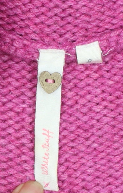 White Stuff Women's Pink Hooded Short Sleeve Cardigan Size S