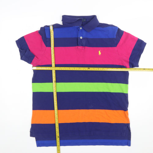 Polo Ralph Lauren Men's Multicoloured Striped L Cotton Polo Shirt