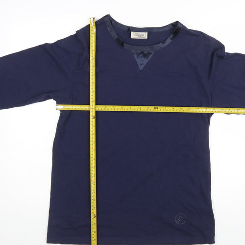 Temperley London Women’s Blue Long Sleeve Cotton Crew Neck Top M