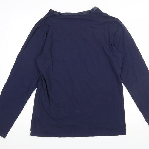 Temperley London Women’s Blue Long Sleeve Cotton Crew Neck Top M