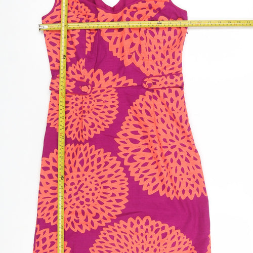 Boden Women’s Pink Floral Shift Dress Size 10 Sleeveless Cotton