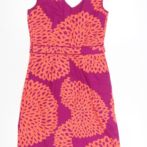 Boden Women’s Pink Floral Shift Dress Size 10 Sleeveless Cotton