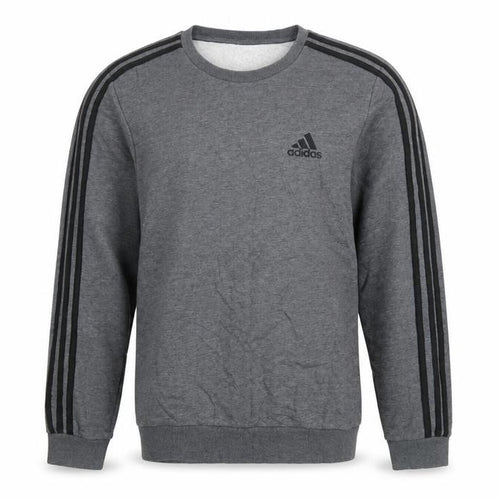 Adidas Men's Grey Pullover Sweatshirt S Crew Neck Sports Fleece
