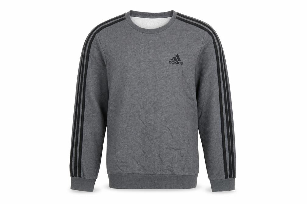Adidas Men's Grey Pullover Sweatshirt S Crew Neck Sports Fleece
