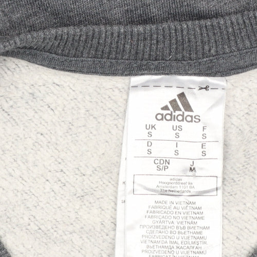 Adidas Men's Grey Pullover Sweatshirt S Crew Neck Sports Fleece