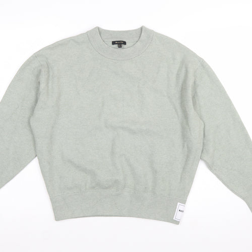Massimo Dutti Women’s Green Wool Blend Crew Neck Pullover Jumper Size S