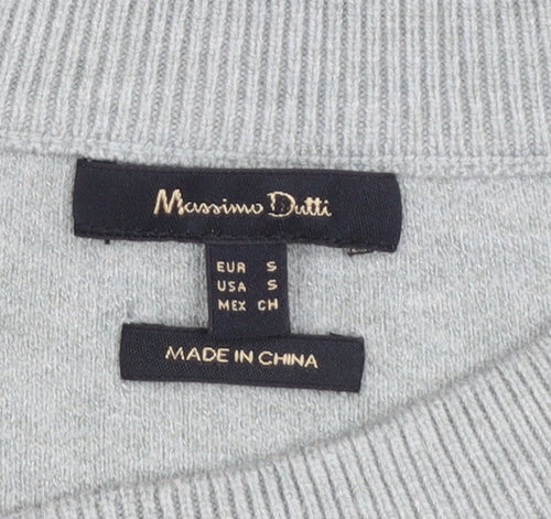 Massimo Dutti Women’s Green Wool Blend Crew Neck Pullover Jumper Size S