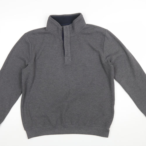 Altinyildiz Classics Men's Grey M High Neck Henley Sweatshirt