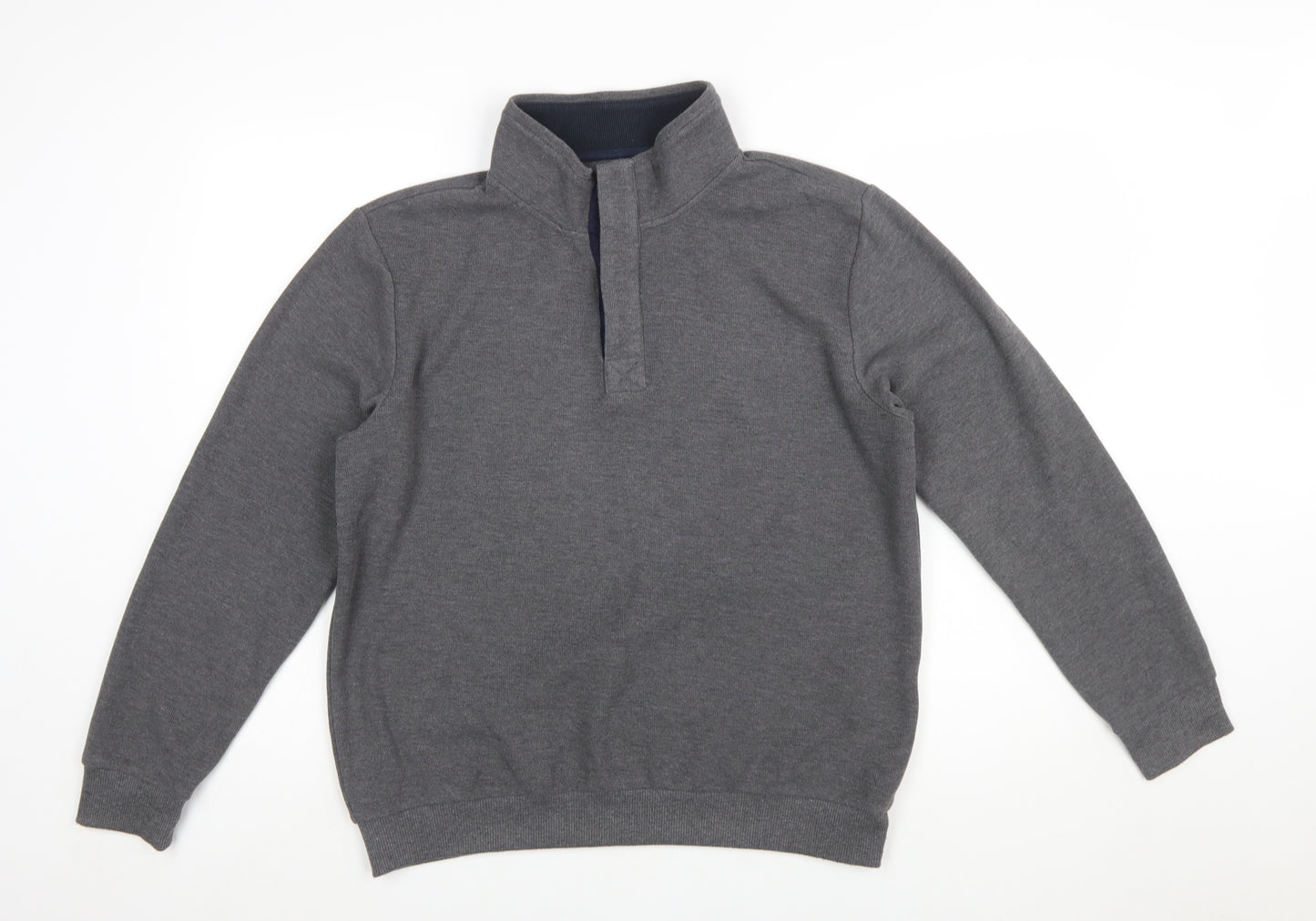 Altinyildiz Classics Men's Grey M High Neck Henley Sweatshirt